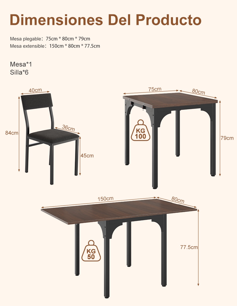 Comedor para 6 personas de MDF 2